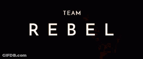 The Word Rebel That Is On A Fire Background GIF
