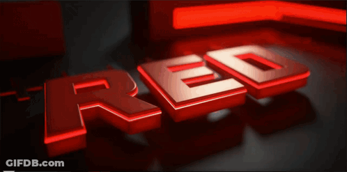 The Word Red Is Glowing Brightly In The Dark GIF