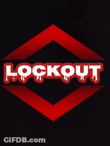The Word Rockout Is On A Red And Black Background GIF