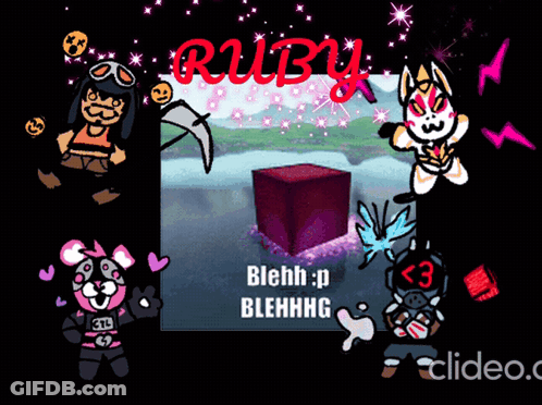 The Word Ruby That Is On A Screen GIF