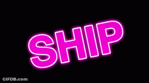 The Word Ship Is Glowing Brightly In Pink On A Black Background GIF