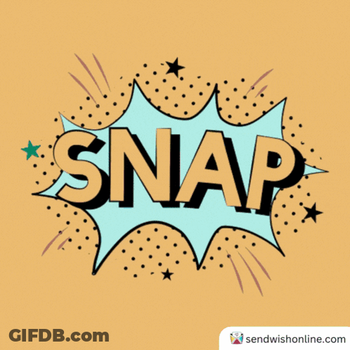 The Word Snap Is Written In A Comic Book Style GIF