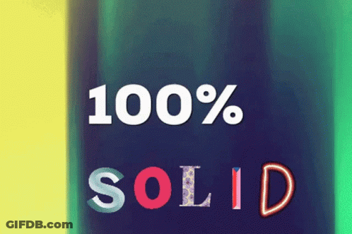 The Word Solid Is On A Blue Background GIF
