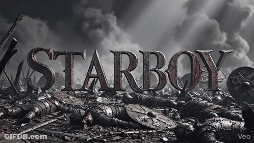 The Word Starboy That Is On A Black And White Background GIF