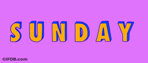The Word Sunday Is Written In Blue On A Pink Background GIF