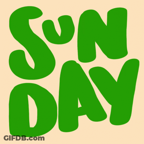 The Word Sunday Is Written In Pink On A Beige Background GIF