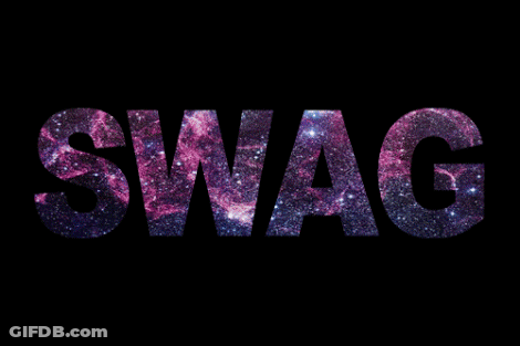 The Word Swag Is Surrounded By A Galaxy GIF
