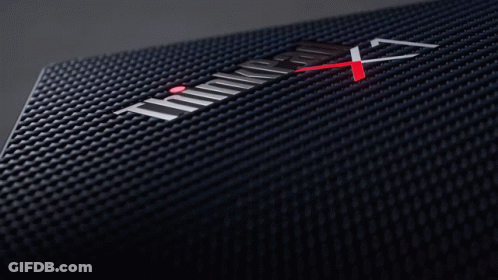 The Word Thinkpad Is On A Black Background GIF