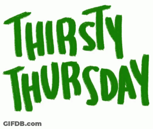 The Word Thursday Is Written In Green On A White Background GIF