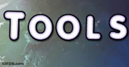 The Word Tools Is On A Blue And Green Background GIF
