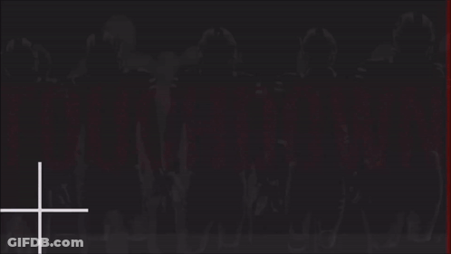 The Word Touchdown Is On A Black Background With Football Players GIF