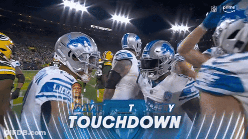 The Word Touchdown That Is On A Football Game GIF