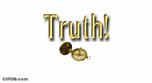 The Word Truth Is On A White Background With A Gold Compass GIF