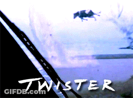 The Word Twister Is On A Blue Background With A Picture Of A Horse GIF