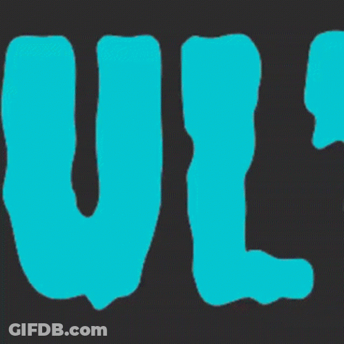 The Word Ul Is Written In A Blue Font On A Black Background GIF