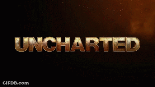 Uncharted Text On Black Background GIF