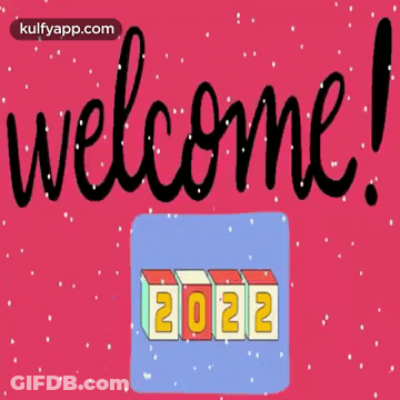 The Word Welcome Is On A Pink Background GIF