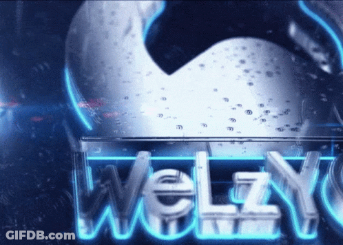 The Word Welzy That Is Glowing In Blue GIF