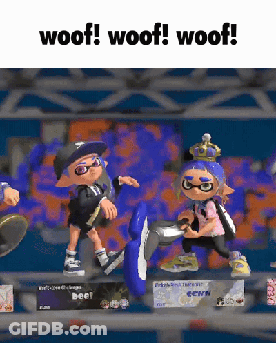 The Word Woof That Is On A Cartoon Character GIF