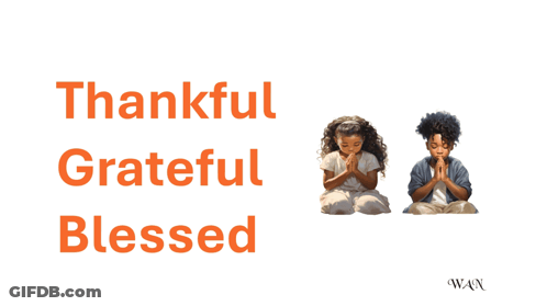 The Words Thankful Grateful Blessed Are On A White Background GIF
