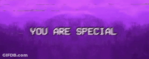 The Words `` You Are Special '' Are Written On A Purple Background . GIF