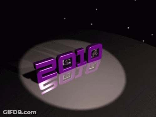 The Year 2010 Is Displayed On A Black Background GIF