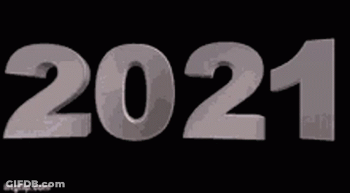 The Year 2021 Is Written In White Letters On A Black Background . GIF
