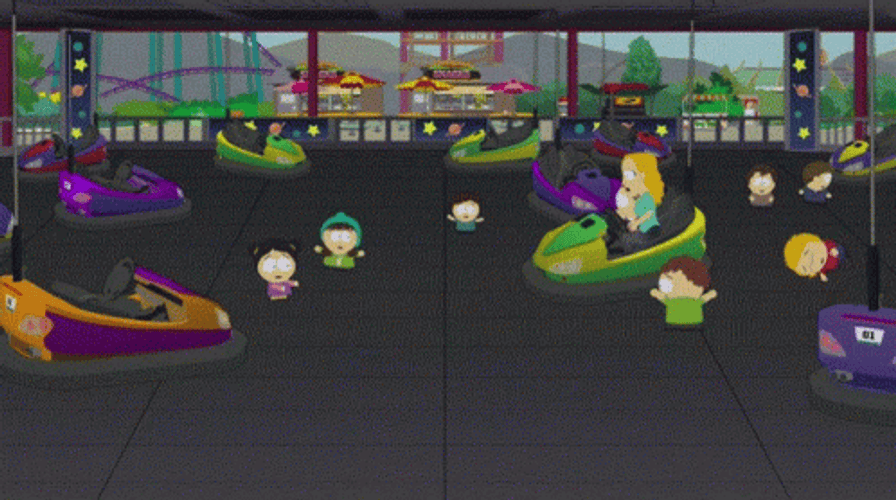 Theme Park Bumper Car GIF