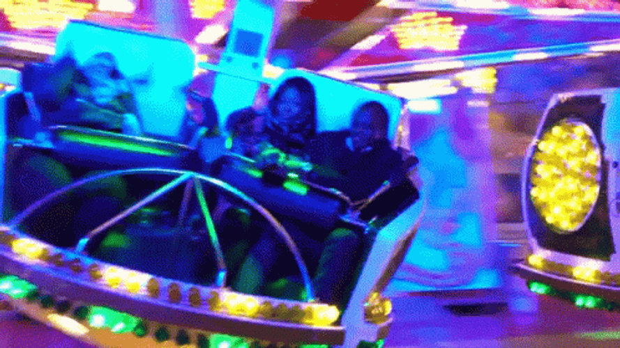 Theme Park Carousel With Lights GIF