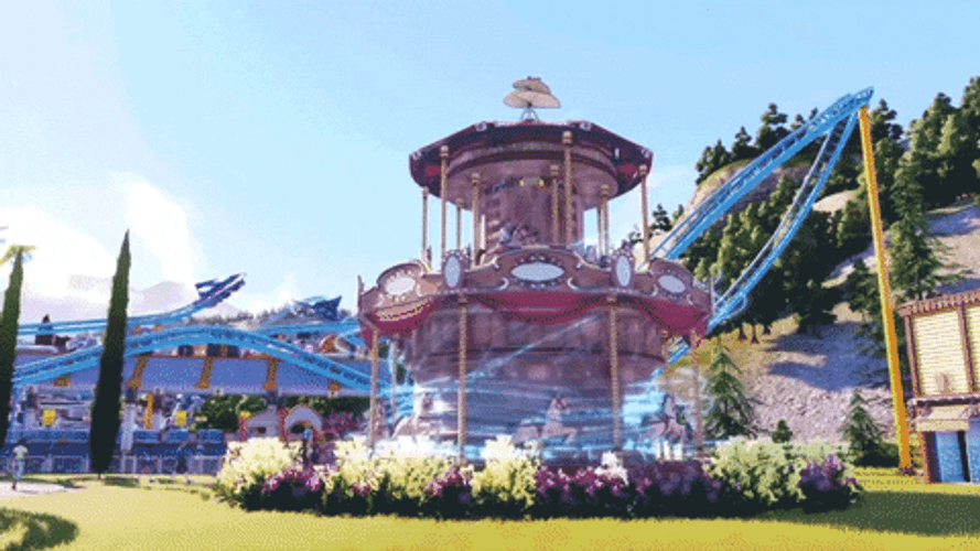 Theme Park Magical Carousel GIF