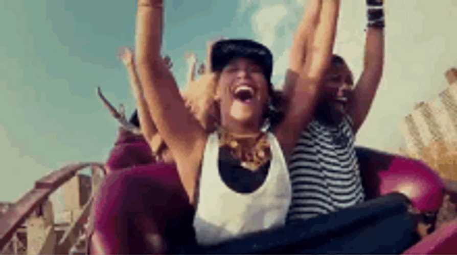 Theme Park Rollercoaster Ride GIF