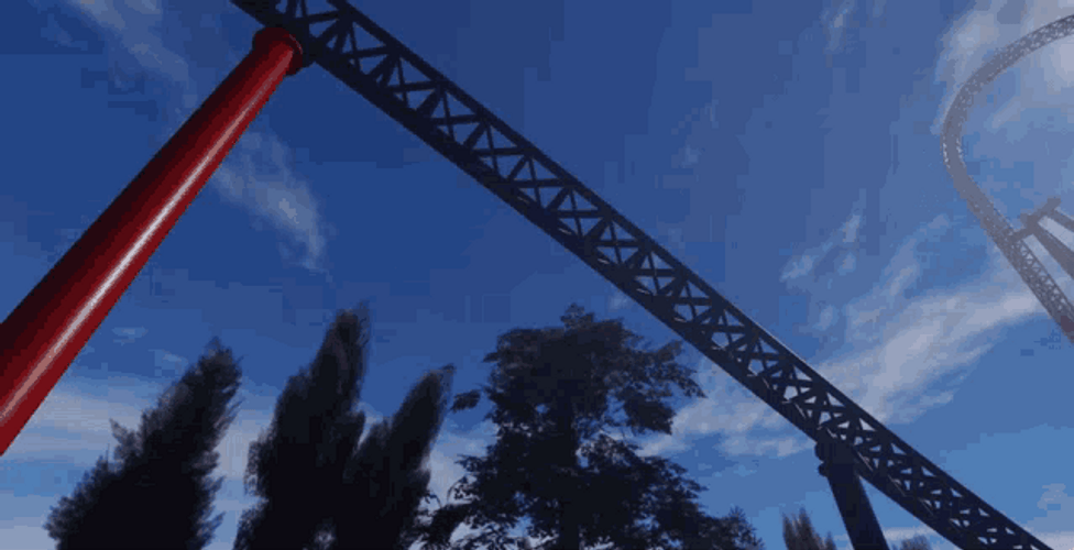 Theme Park Tall Roller Coaster GIF