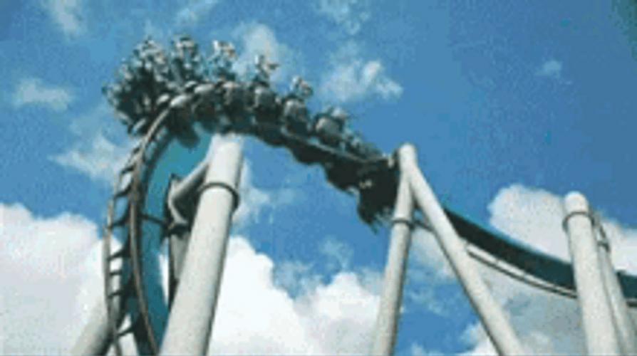 Theme Park Twisted Rollercoaster GIF