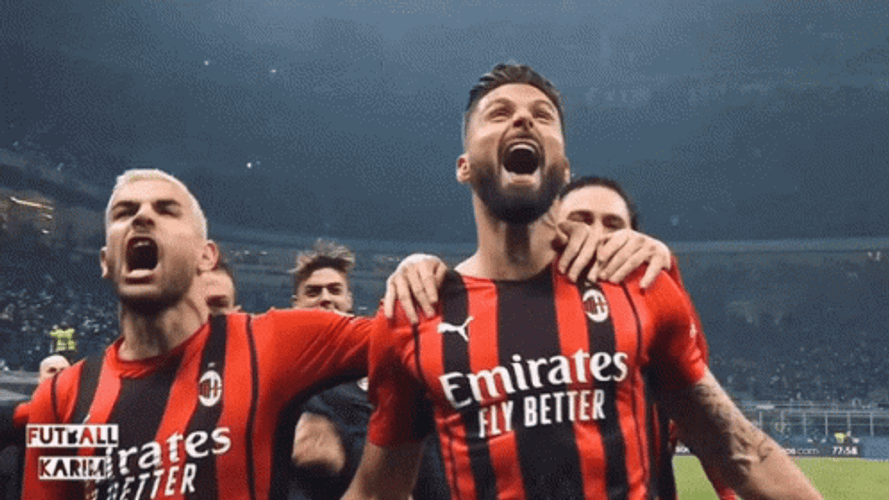 Theo Hernandez And His Team Celebrate GIF