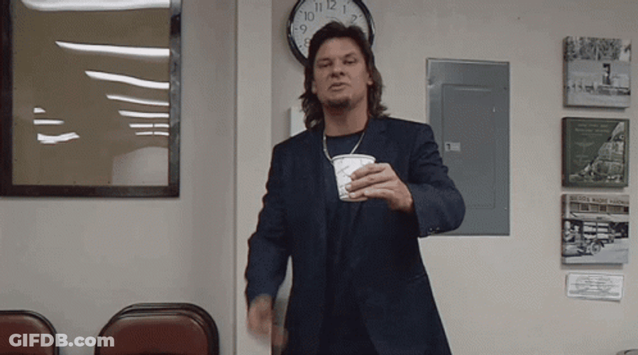Theo Von Holding White Paper Cup On Palm GIF
