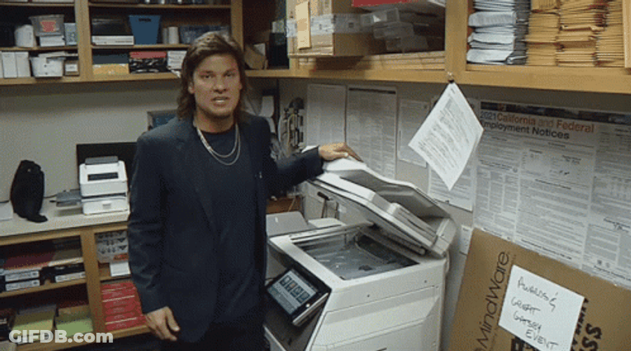 Theo Von Photocopying His Face GIF