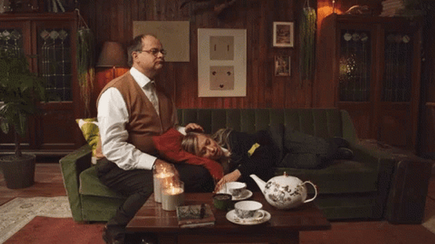 Therapist Stroking Patients Hair GIF