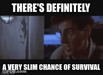 There Is Definitely A Very Slim Chance Of Survival In This Meme . GIF