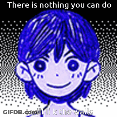 There Is Nothing You Can Do I Will Li K The Walls Written Below A Picture Of A Boy With Blue Hair GIF