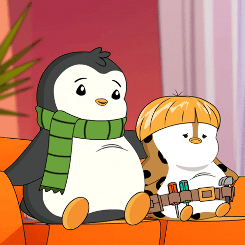 There There Pudgy Penguin Head Pats GIF