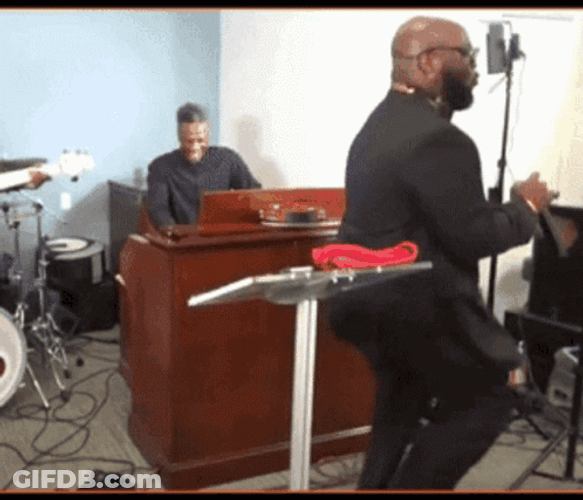 There Was Rejoicing Excited Pastor And Much Dance GIF