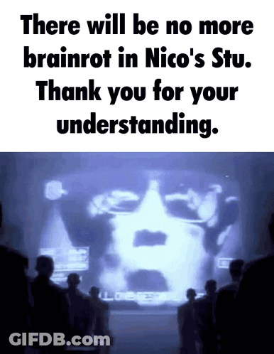 There Will Be No More Brainrot In Nico 'S Stu . GIF