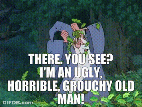 There You See I 'M An Ugly Horrible Grouchy Old Man! GIF