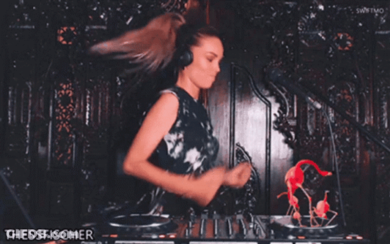 Thessfischer Dancing Running Man In DJ Booth GIF