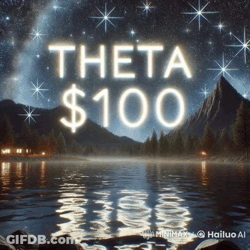 Theta $100 Poster With Lake Background GIF