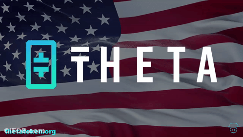 Theta Logo With Santa Hat Saying Merry Christmas GIF