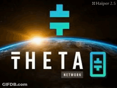 Theta Network Logo With Earth Background GIF