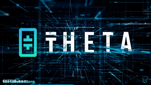 Theta On Blue Background GIF