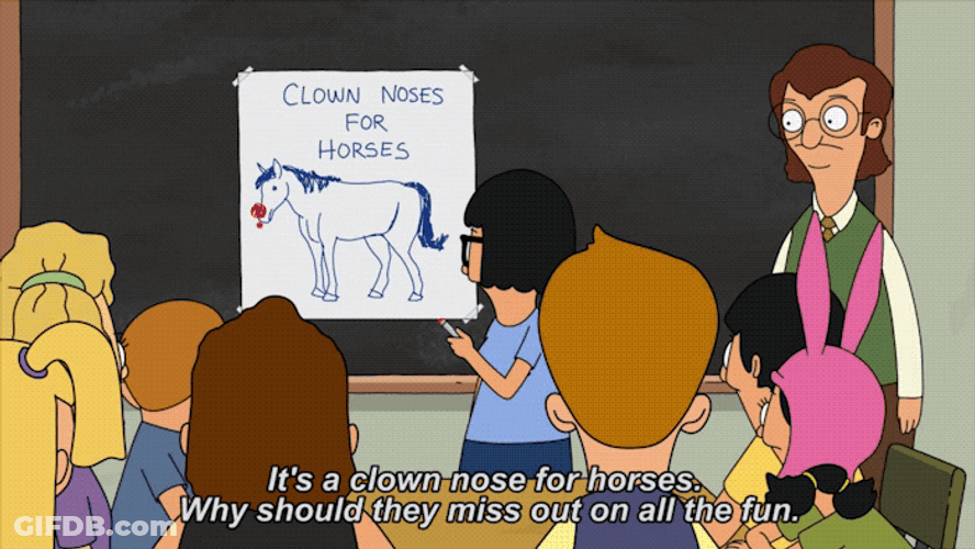 They Missed Clown Nose For Horses GIF