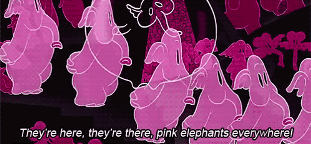 Theyre Here Dancing Pink Elephants Animation GIF